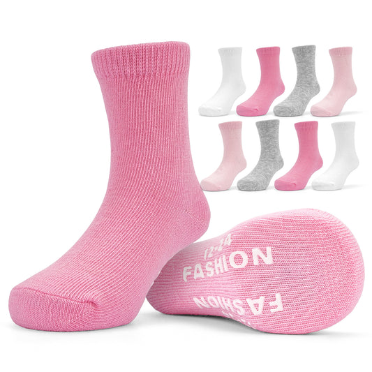 8pk Thermal Crew Socks for Girls/Toddlers - Cozy & Warm for Cold Weather