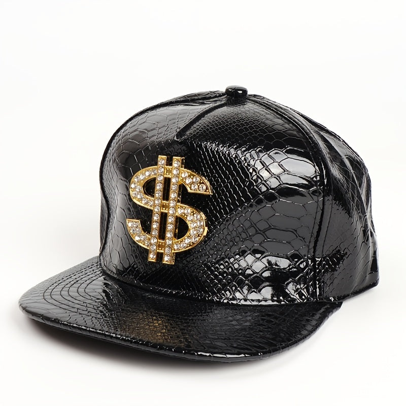 Crocodile Pattern Hat Gold Dollar Sign Hip hop Cap