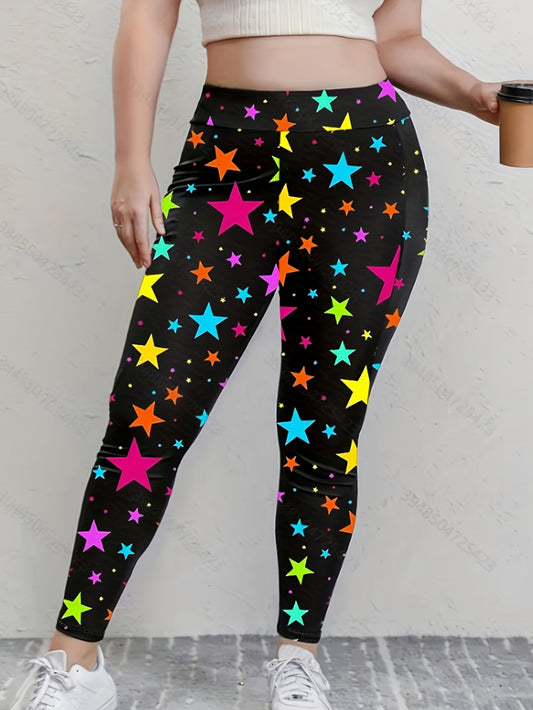  Colorful Star Print High Stretch Leggings