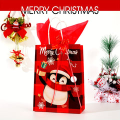 6pc Christmas Gift Bag Set with 12pcs Large Wrapping Papers in Red & Green