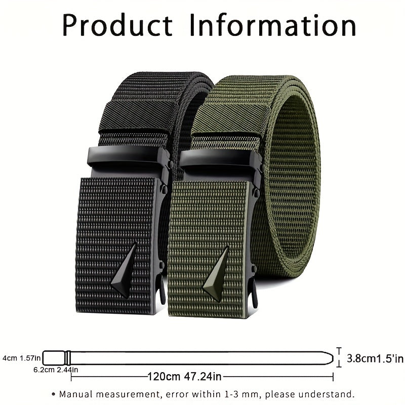 Men Automatic Buckle Nylon Army Tactical Belt Military Waist Canvas Belts