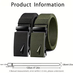 Men Automatic Buckle Nylon Army Tactical Belt Military Waist Canvas Belts