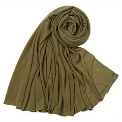 Boho Pleated Head Wrap Turban Cap Solid Headscarf Classic Ramadan Hijab Bonnet