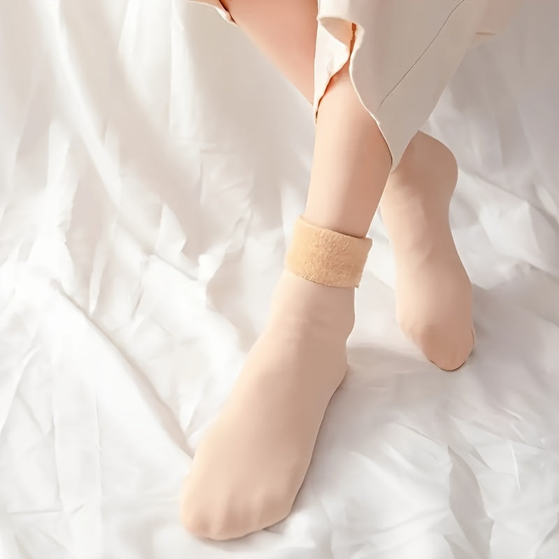 Plush Lined Socks Comfy & Warm Mid Tube Socks