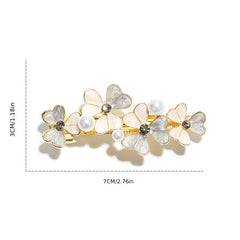 Daisy Rhinestone Faux Pearl Flower Hair Clip Barrette Women Hair Accessory