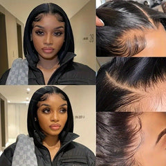 Kids Dress Up Wigs 180 Density HD Lace Front Bob Wig Human Hair Wig