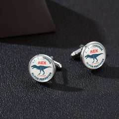 Dino Cufflinks T-Rex, Velociraptor, Spinosaurus
