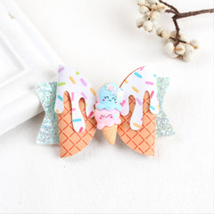 Ice Cream Glitter Hair Bowknot Clip for Girls
