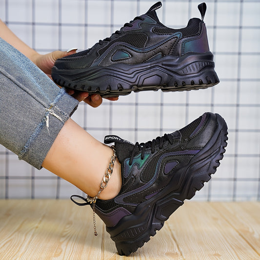 Women's Ombre Chunky Sneakers Mesh Running Shoes