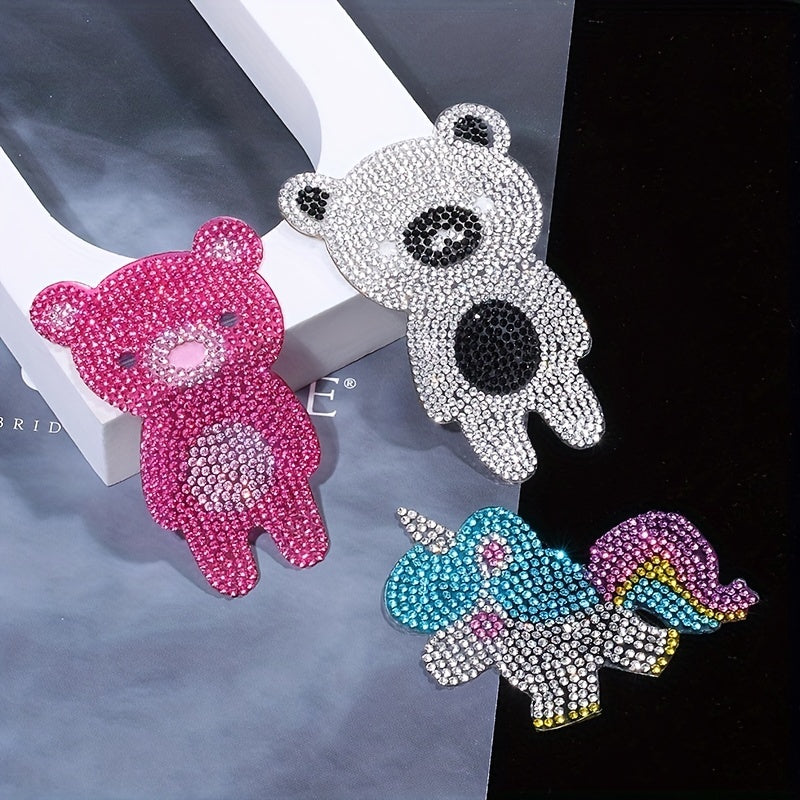 Colorful Bear Hot Drilling Cartoon Unicorn Patch Cloth Paste