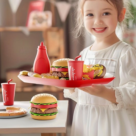 42pcs Simulation Food Set Burger French Fries Pizza Fried Chicken Toys
