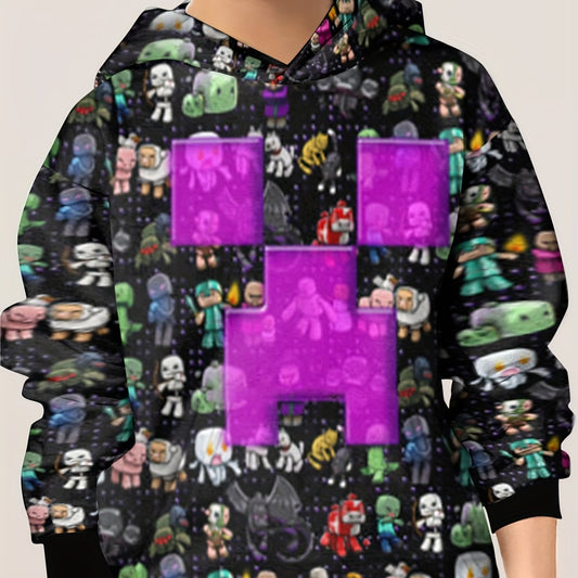 Cartoon Game Character Pattern Hoodie For Kids