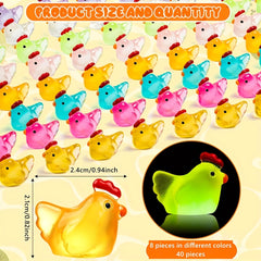 50pcs Glow Dark Chicks ABS Resin Figurines DIY Crafts Sand T