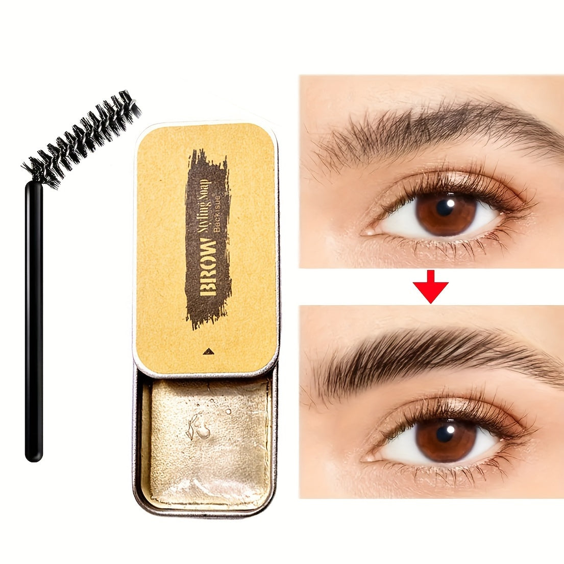 Eyebrow Makeup Gel Wax 3D Contouring Long Lasting Waterproof with Brush