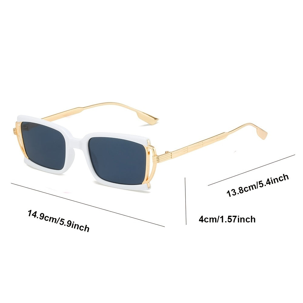 Rectangle Sunglasses Metal Frame Glasses Thin Frame Shades Sports