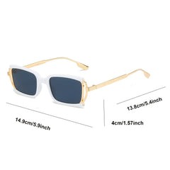 Rectangle Sunglasses Metal Frame Glasses Thin Frame Shades Sports