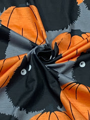  Halloween Cat Print Hooded Cardigan