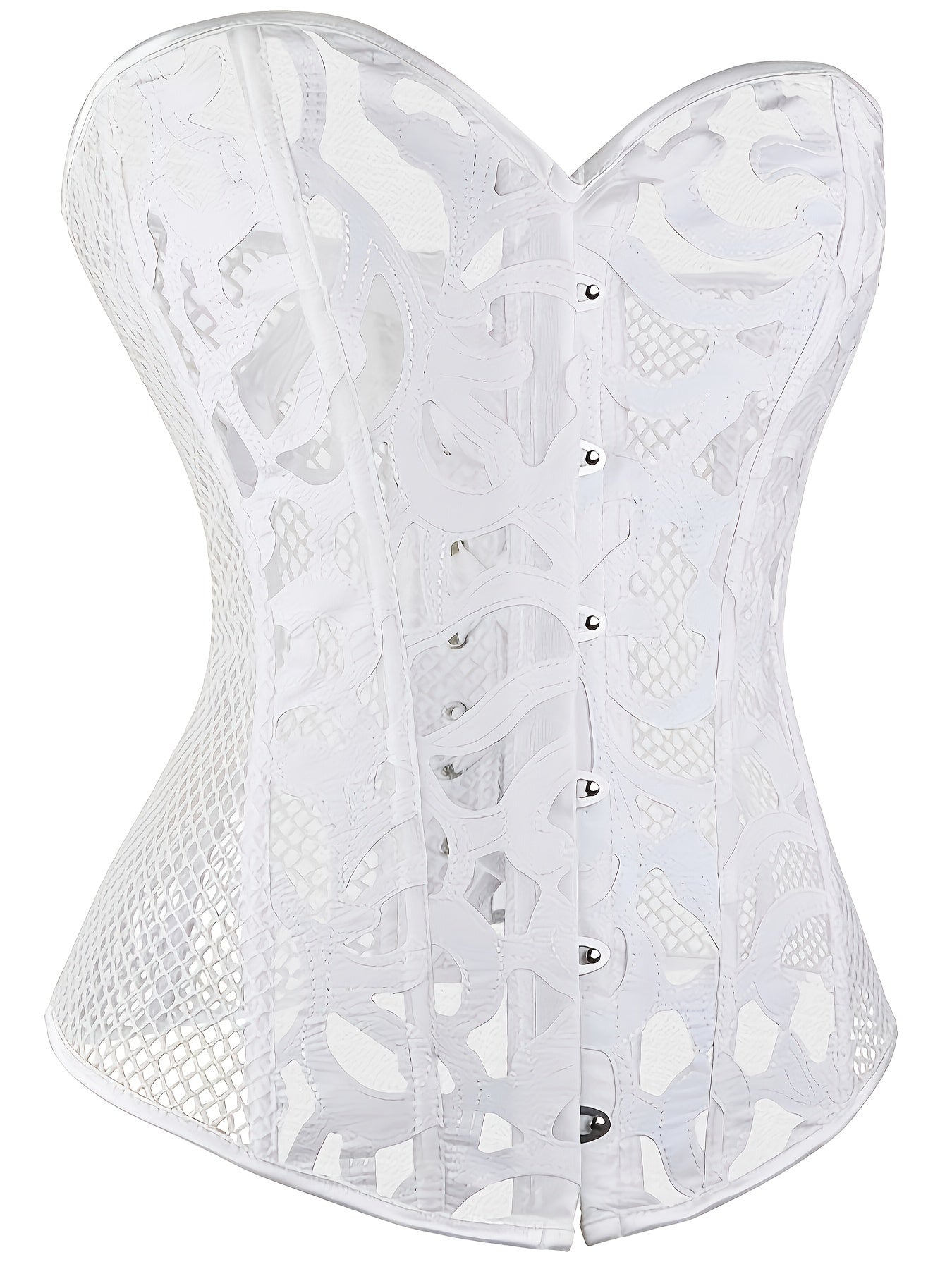 Mesh Strapless Corset Bustier Tummy Control Lace Up Body Shaper