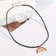 LGBT Rainbow Pendant Necklace for Women Chocker Pride Month Gift