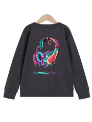 Melting Headphone Girls' Sweatshirt Pullover Top