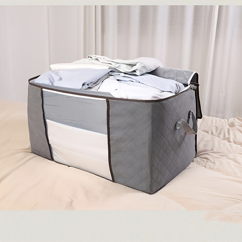 Large Foldable Blanket Storage Bag Clear Window & Zipper Closure
