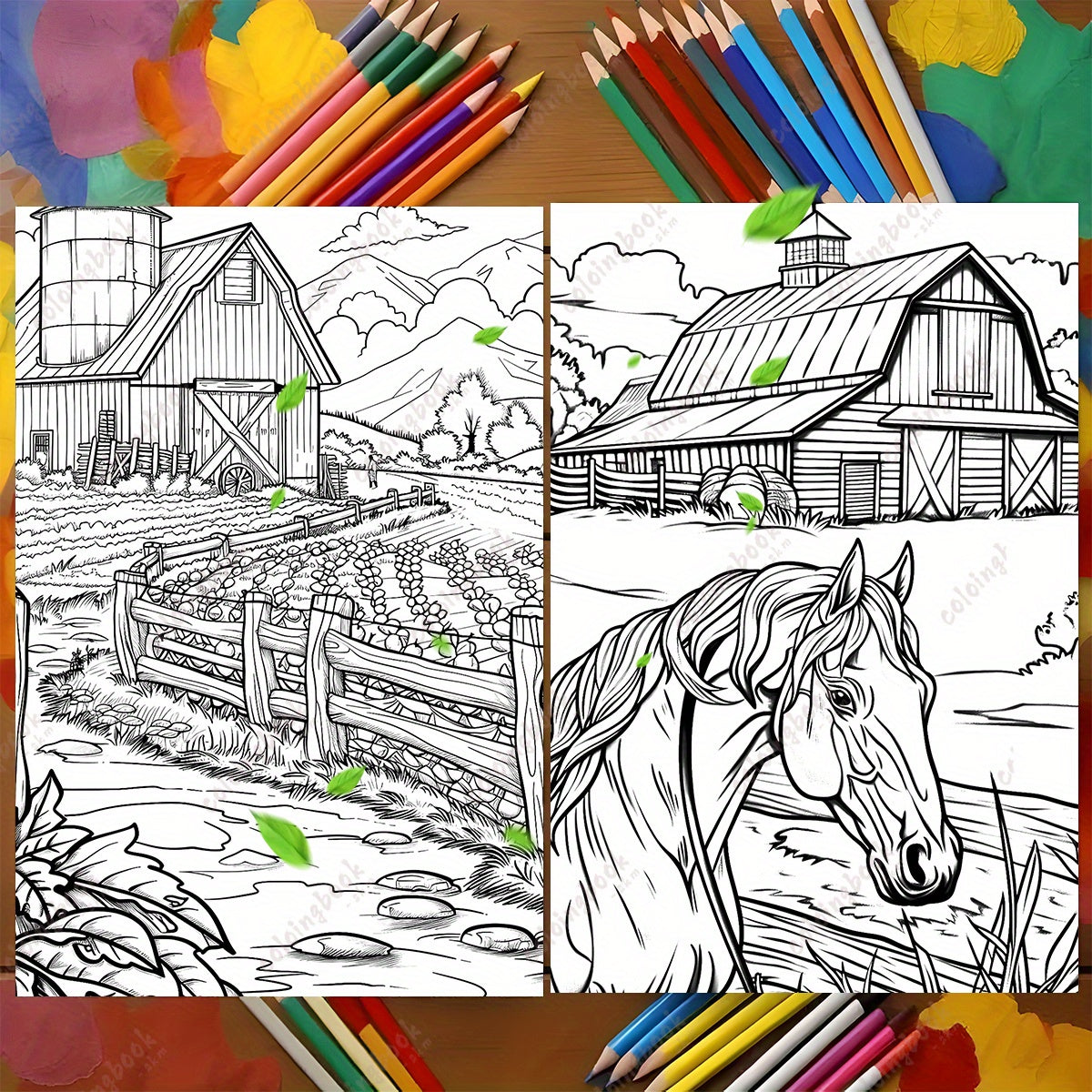 Peaceful Farm Coloring Book - Perfect Valentine's Gift - Ideal for Adults