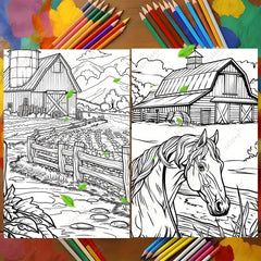 Peaceful Farm Coloring Book - Perfect Valentine's Gift - Ideal for Adults