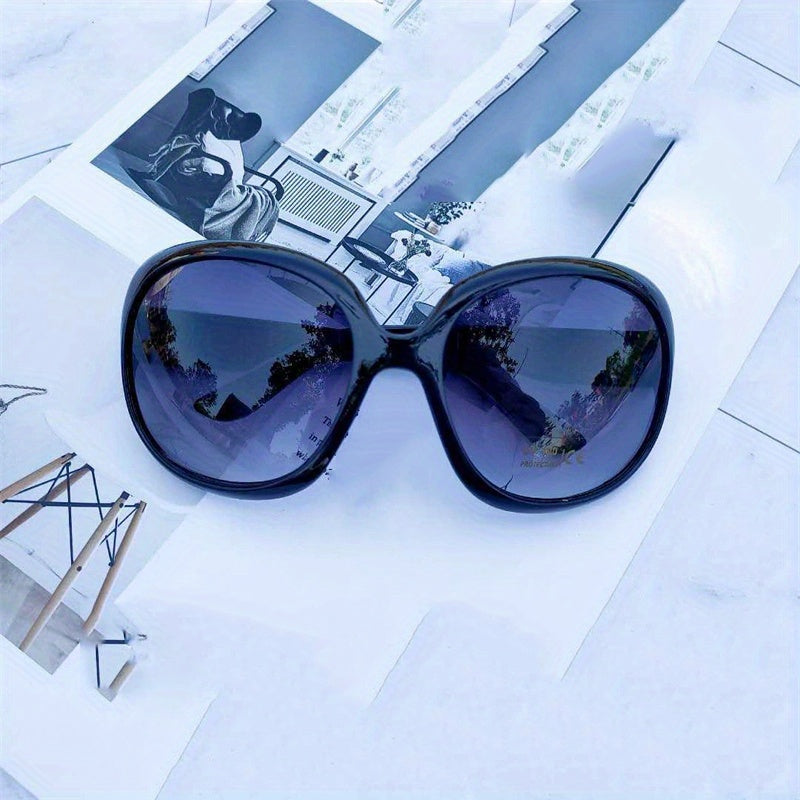 Large Oval Sunglasses Retro UV400 Sun Shades for Beach Travel