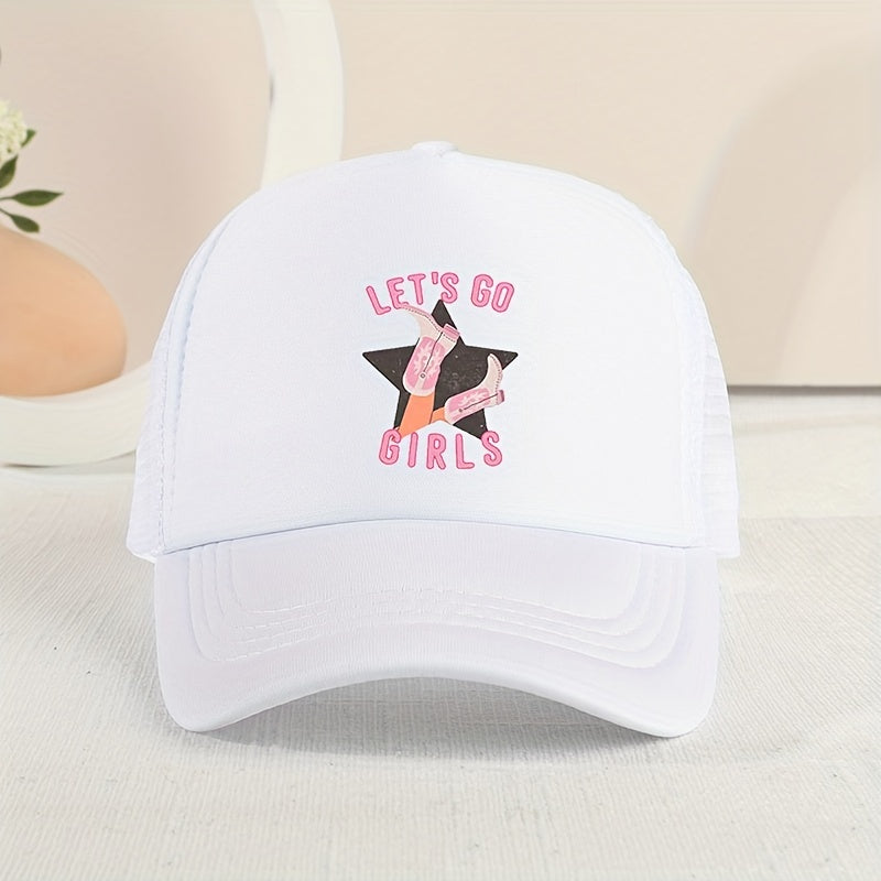 Kids Pink High Heels Mesh Baseball Cap Sunshade Trucker Hat