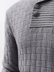 Warm Knitted Sweater Men's Casual Stretch Pullover for Fall Winter