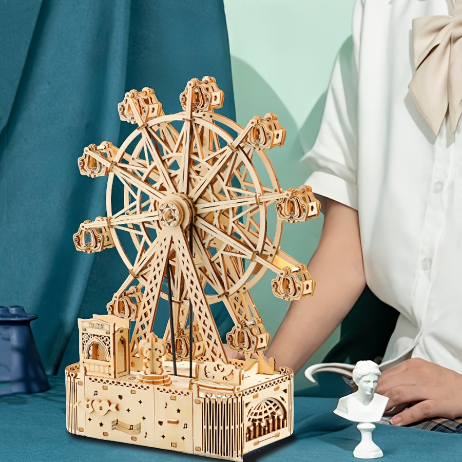 Ferris Wheel Musical Box Puzzle Wooden Jigsaw 183pcs