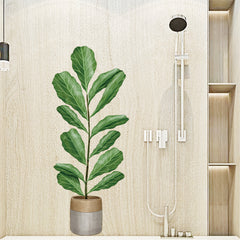 Tropical Plants Wall Stickers Green Leaves Peel And Stick Removable Wallpaper