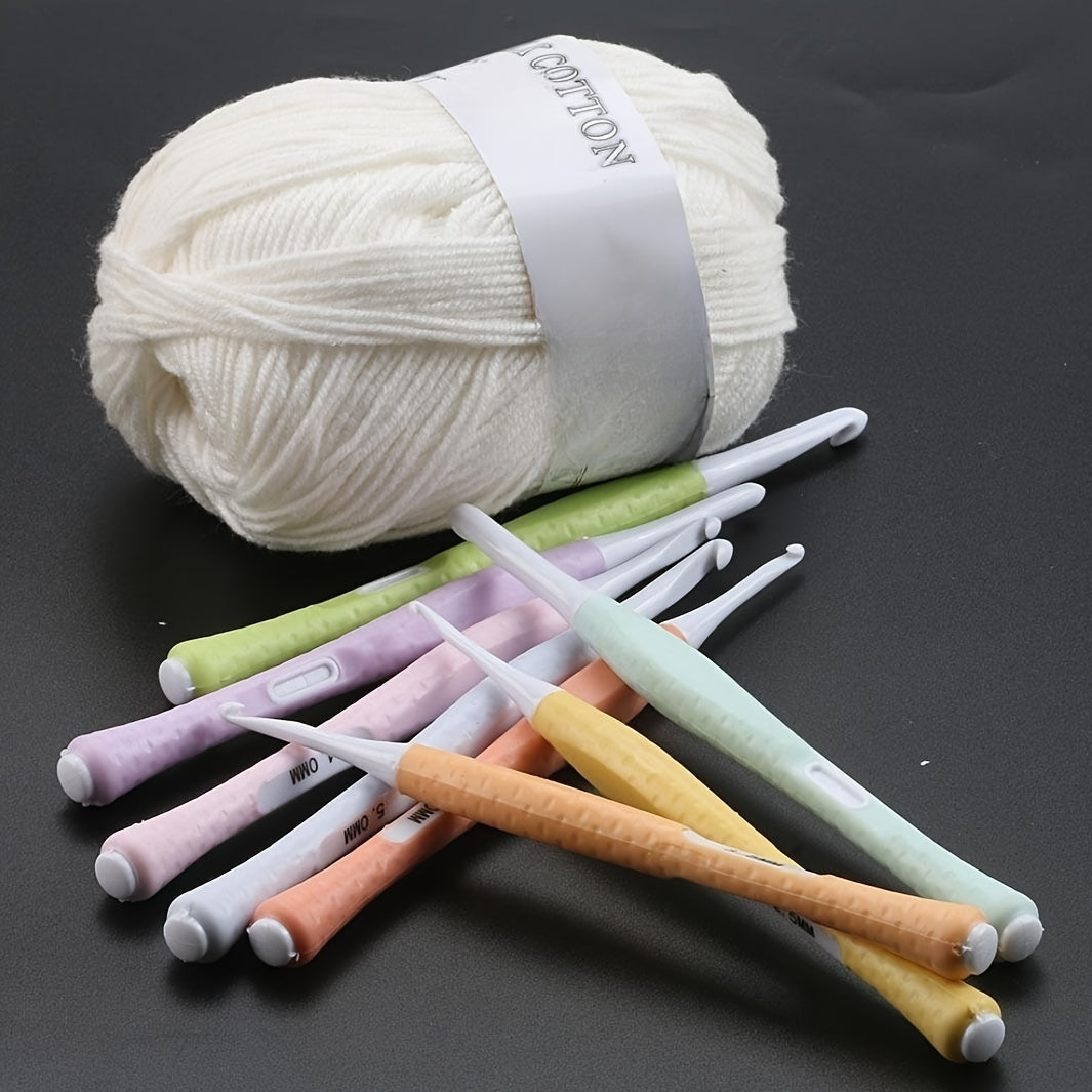8pcs Candy Crochet Set With Soft Handle For Sweater Knitting