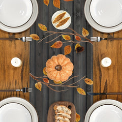 Fall Series Table Runner Thanksgiving Theme Linen Table Cloth Autumn Gnome Pumpk