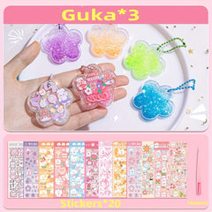 Special Shaped Quicksand Guka Set Stickers Diy Toys Transparent