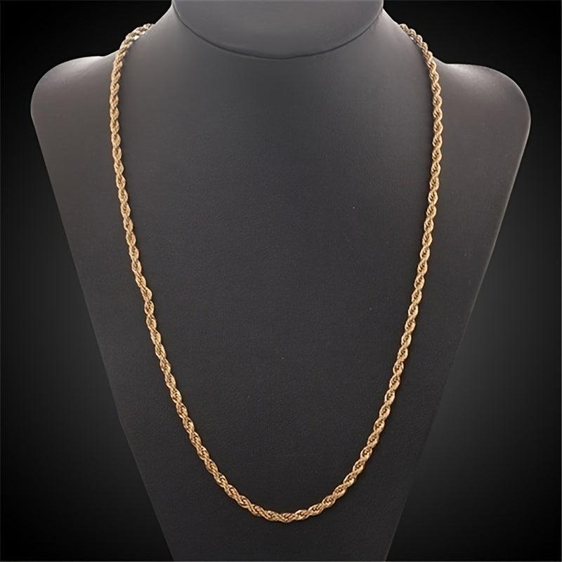 Golden Plated Silver Twist Necklace Bracelet Set