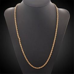 Golden Plated Silver Twist Necklace Bracelet Set