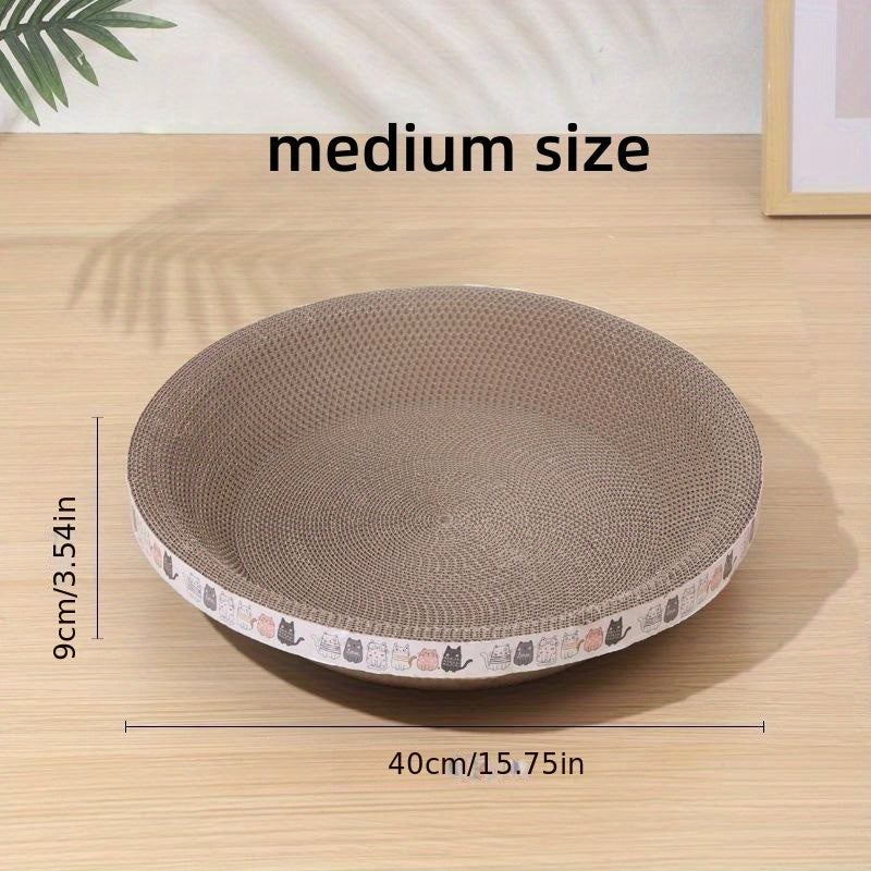 Durable Cat Scratching Pad Bowl Shape Corrugated Paper Cat Scratcher Toy