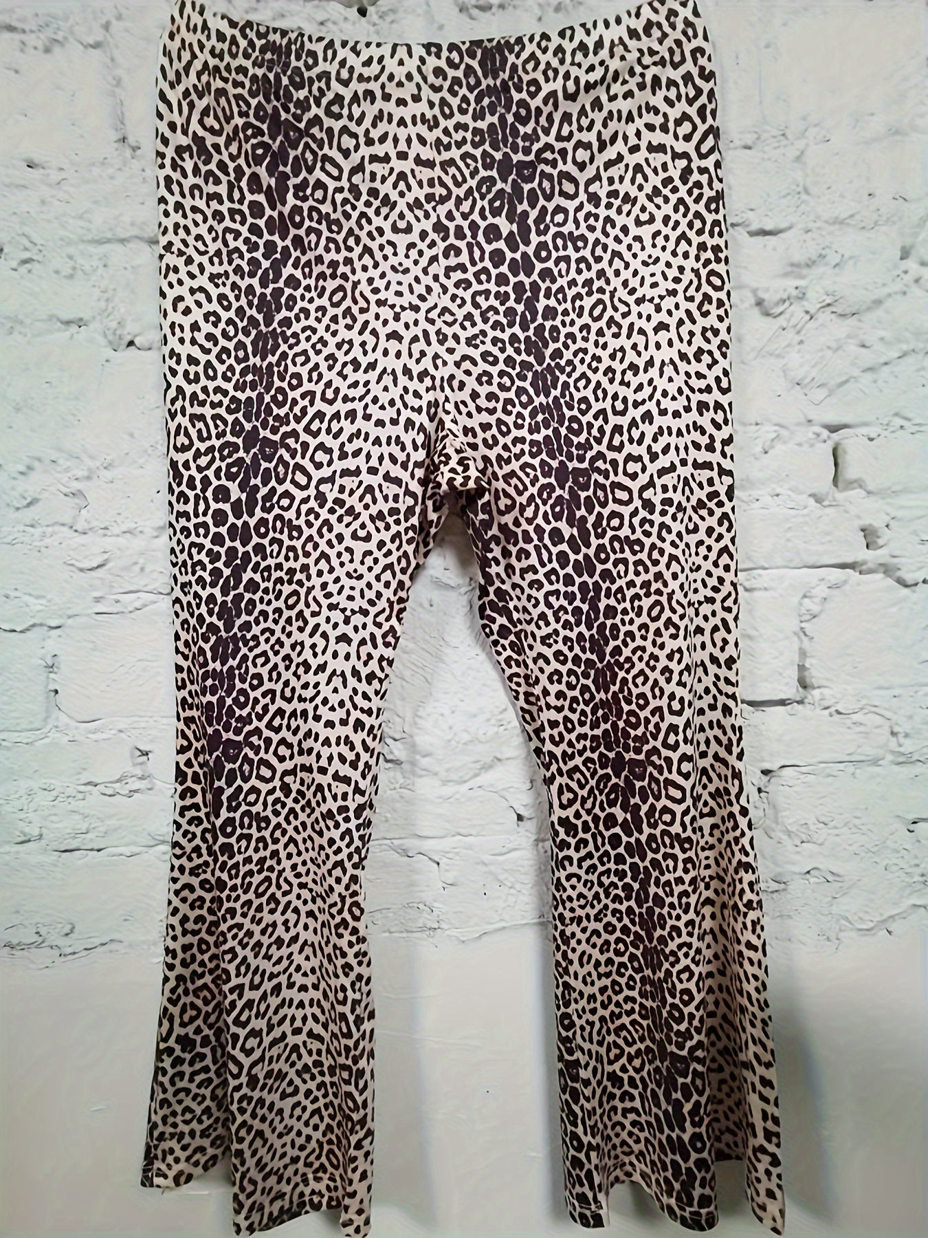  Leopard Print Flared Leg Pants