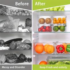 Clear Plastic Refrigerator Storage Box with Lid - Space Saving Organizer