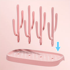 High Capacity Baby Bottle Drying Rack with Tray