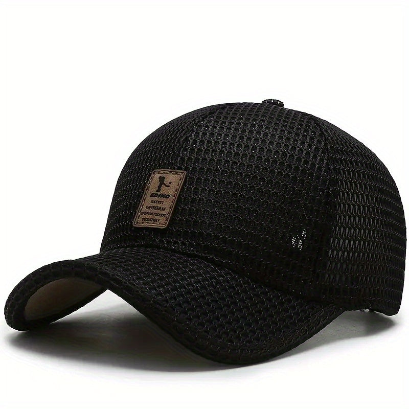 Breathable Golf Trucker Hat Label Patch Unisex Mesh Baseball Cap