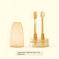Baby Toothbrush Set - Silicone Tongue Cleaner & Toothbrush for Oral Hygiene