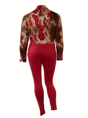 Snake Skin Print Shirt & Pants Set