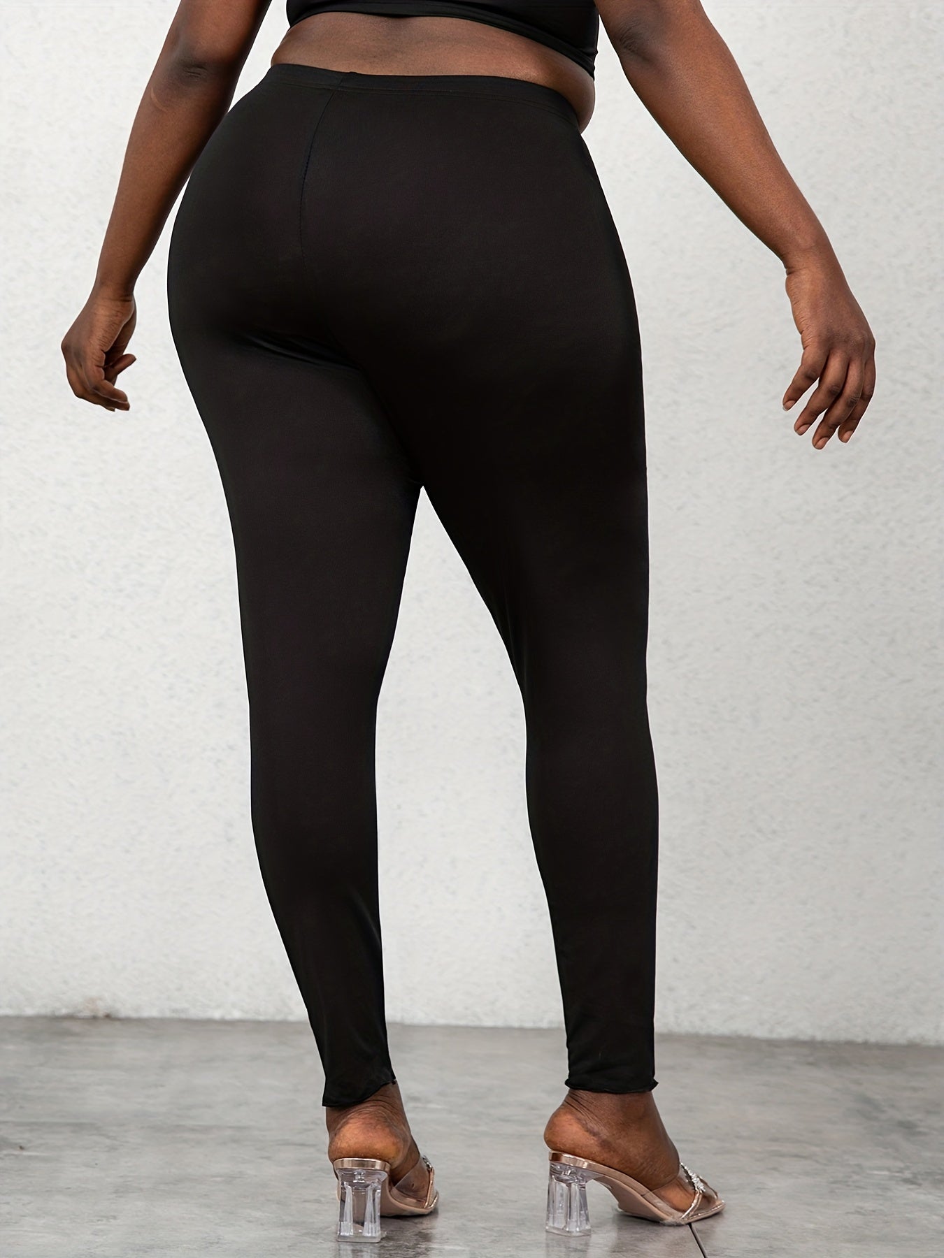  High Rise Solid Skinny Pants