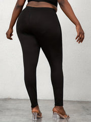  High Rise Solid Skinny Pants