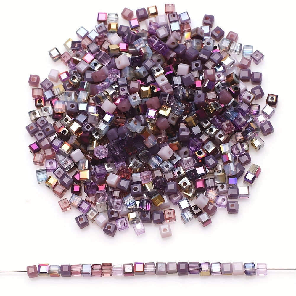 98pcs 3mm Square Crystal Glass Beads DIY Jewelry Accessories