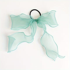 Organza Bow Scarf Hair Tie Long Ribbon Hair Tope Sweet Hair Ring
