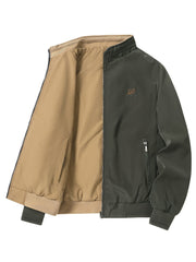 Men's Reversible Waterproof Windproof Jacket for Autumn Winter