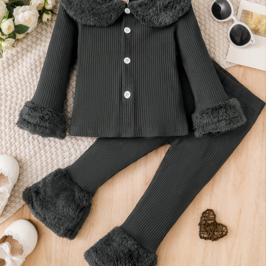 Girls Long Sleeve Tops Pants Set Fall Winter Clothes